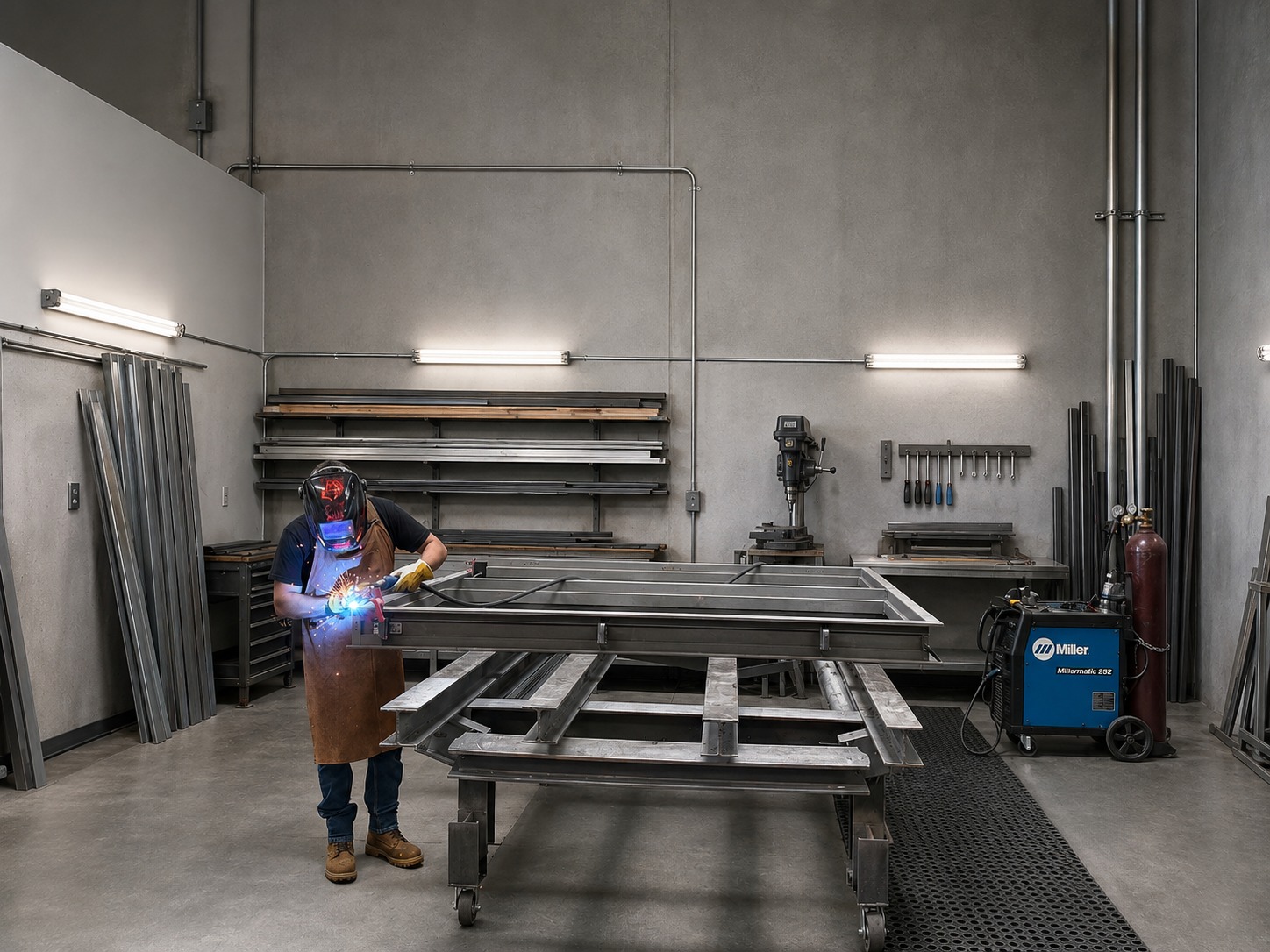 In-house commercial metal fabrication and welding at Woodworks Door & Frame